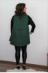 Asymetrická pletená vesta - zelená